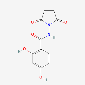 molecular formula C11H10N2O5 B14245817 N-(2,5-dioxopyrrolidin-1-yl)-2,4-dihydroxybenzamide CAS No. 503427-75-6
