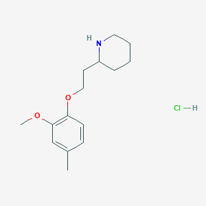 molecular formula C15H24ClNO2 B1424584 2-[2-(2-Methoxy-4-methylphenoxy)ethyl]piperidine hydrochloride CAS No. 1220032-20-1
