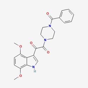 molecular formula C23H23N3O5 B14245842 Piperazine, 1-benzoyl-4-[(4,7-dimethoxy-1H-indol-3-yl)oxoacetyl]- CAS No. 313334-86-0