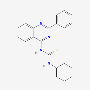 molecular formula C21H22N4S B14245852 Thiourea, N-cyclohexyl-N'-(2-phenyl-4-quinazolinyl)- CAS No. 400053-05-6