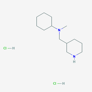 molecular formula C13H28Cl2N2 B1424587 N-methyl-N-(piperidin-3-ylmethyl)cyclohexanamine dihydrochloride CAS No. 1220016-82-9