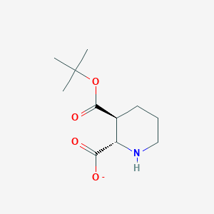 molecular formula C11H18NO4- B14245879 (2S,3S)-3-(tert-Butoxycarbonyl)piperidine-2-carboxylate CAS No. 252919-54-3