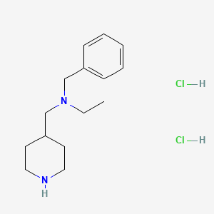 molecular formula C15H26Cl2N2 B1424590 N-Benzyl-N-(piperidin-4-ylmethyl)ethanamine dihydrochloride CAS No. 1220017-07-1