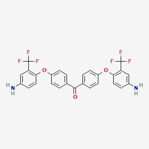 molecular formula C27H18F6N2O3 B14245973 Bis{4-[4-amino-2-(trifluoromethyl)phenoxy]phenyl}methanone CAS No. 399506-55-9