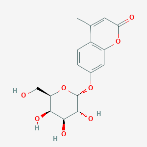 molecular formula C16H18O8 B014246 4-甲基伞花素-α-D-吡喃半乳糖苷 CAS No. 38597-12-5