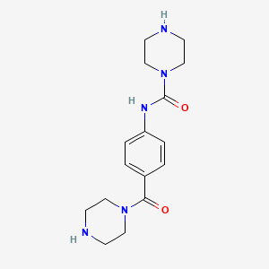 molecular formula C16H23N5O2 B14246049 N-[4-(Piperazine-1-carbonyl)phenyl]piperazine-1-carboxamide CAS No. 340759-21-9