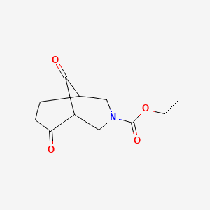 molecular formula C11H15NO4 B14246106 Ethyl 6,9-dioxo-3-azabicyclo[3.3.1]nonane-3-carboxylate CAS No. 402476-92-0
