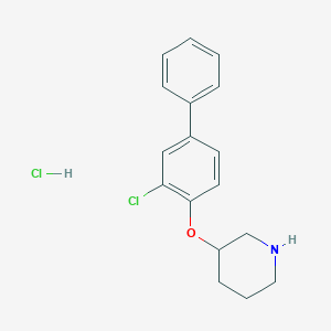 molecular formula C17H19Cl2NO B1424618 3-[(3-Chloro[1,1'-biphenyl]-4-yl)oxy]piperidine hydrochloride CAS No. 1220018-26-7