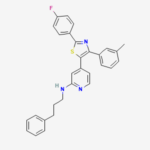 molecular formula C30H26FN3S B14246198 N-[4-[2-(4-Fluorophenyl)-4-(3-methylphenyl)-1,3-thiazol-5-YL]-2-pyridyl]-N-(3-phenylpropyl)amine CAS No. 303163-11-3