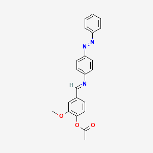 molecular formula C22H19N3O3 B14246304 Acetic acid, [2-methoxy-4-(4-phenylazophenyliminomethyl)phenyl]- CAS No. 304668-50-6