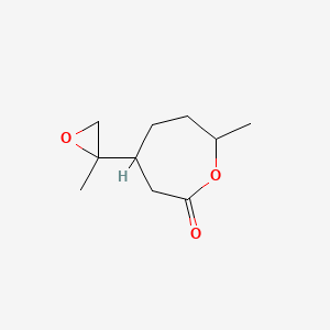 molecular formula C10H16O3 B14246324 7-Methyl-4-(2-methyloxiran-2-yl)oxepan-2-one CAS No. 368439-19-4