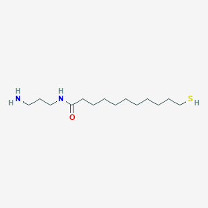 molecular formula C14H30N2OS B14246488 N-(3-aminopropyl)-11-sulfanylundecanamide CAS No. 394646-99-2
