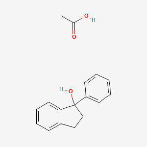 molecular formula C17H18O3 B14246506 Acetic acid;1-phenyl-2,3-dihydroinden-1-ol CAS No. 182802-18-2