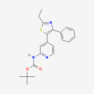 molecular formula C21H23N3O2S B14246535 tert-Butyl [4-(2-ethyl-4-phenyl-1,3-thiazol-5-yl)pyridin-2-yl]carbamate CAS No. 365430-35-9
