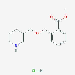 molecular formula C15H22ClNO3 B1424664 Methyl 2-[(3-piperidinylmethoxy)methyl]benzoate hydrochloride CAS No. 1220019-68-0