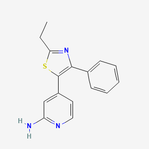 molecular formula C16H15N3S B14246676 4-(2-Ethyl-4-phenyl-1,3-thiazol-5-yl)pyridin-2-amine CAS No. 365428-83-7