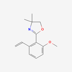 molecular formula C14H17NO2 B14246746 Oxazole, 2-(2-ethenyl-6-methoxyphenyl)-4,5-dihydro-4,4-dimethyl- CAS No. 211505-59-8