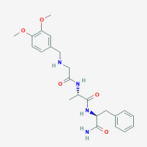 molecular formula C23H30N4O5 B14246765 N-[(3,4-Dimethoxyphenyl)methyl]glycyl-L-alanyl-L-phenylalaninamide CAS No. 185145-92-0