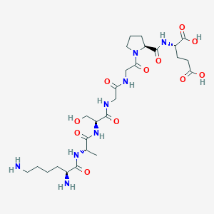 molecular formula C26H44N8O11 B14246824 L-Lysyl-L-alanyl-L-serylglycylglycyl-L-prolyl-L-glutamic acid CAS No. 189889-85-8