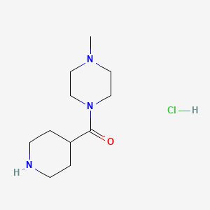 molecular formula C11H22ClN3O B1424683 (4-Methylpiperazin-1-yl)(piperidin-4-yl)methanone hydrochloride CAS No. 1018826-44-2
