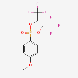 molecular formula C11H11F6O4P B14246830 Phosphonic acid, (4-methoxyphenyl)-, bis(2,2,2-trifluoroethyl) ester CAS No. 362477-47-2