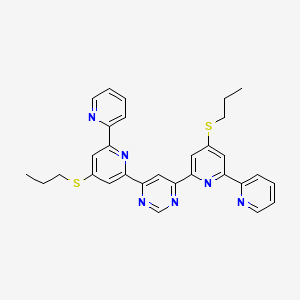 molecular formula C30H28N6S2 B14246852 Pyrimidine, 4,6-bis[4-(propylthio)[2,2'-bipyridin]-6-yl]- CAS No. 210295-83-3