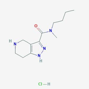 molecular formula C12H21ClN4O B1424686 N-Butyl-N-methyl-4,5,6,7-tetrahydro-1H-pyrazolo[4,3-c]pyridine-3-carboxamide hydrochloride CAS No. 1220017-77-5