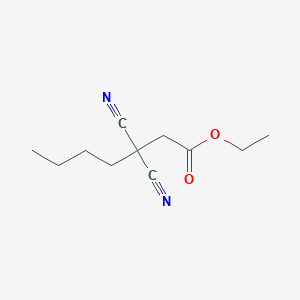 molecular formula C11H16N2O2 B14246866 Heptanoic acid, 3,3-dicyano-, ethyl ester CAS No. 436848-49-6