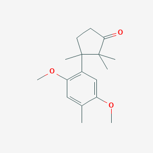 molecular formula C17H24O3 B14246887 Cyclopentanone, 3-(2,5-dimethoxy-4-methylphenyl)-2,2,3-trimethyl- CAS No. 243117-90-0