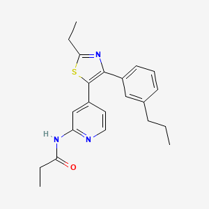 molecular formula C22H25N3OS B14246893 N-{4-[2-Ethyl-4-(3-propylphenyl)-1,3-thiazol-5-yl]pyridin-2-yl}propanamide CAS No. 365430-61-1