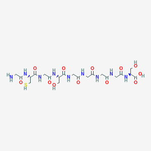 molecular formula C21H35N9O12S B14246928 Glycyl-L-cysteinylglycyl-L-serylglycylglycylglycylglycyl-L-serine CAS No. 444022-94-0