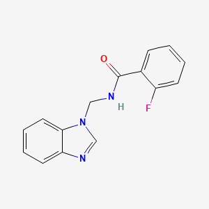 molecular formula C15H12FN3O B14246972 N-[(1H-Benzimidazol-1-yl)methyl]-2-fluorobenzamide CAS No. 288160-04-3
