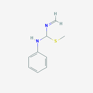 molecular formula C9H12N2S B14246978 N-[(Methylideneamino)(methylsulfanyl)methyl]aniline CAS No. 403497-89-2