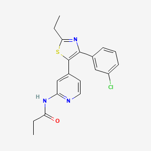 molecular formula C19H18ClN3OS B14247033 N-[4-[4-(3-Chlorophenyl)-2-ethyl-1,3-thiazol-5-YL]-2-pyridyl]propionamide CAS No. 365429-21-6