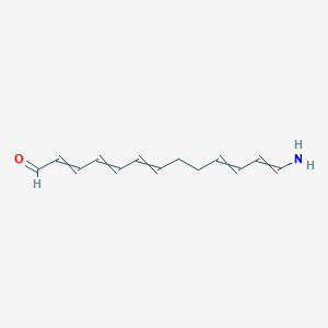 molecular formula C13H17NO B14247052 13-Aminotrideca-2,4,6,10,12-pentaenal CAS No. 189322-56-3