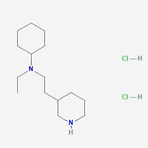 molecular formula C15H32Cl2N2 B1424706 N-Ethyl-N-(2-(piperidin-3-yl)ethyl)cyclohexanamine dihydrochloride CAS No. 1220034-56-9