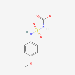 molecular formula C9H12N2O5S B14247091 Carbamic acid, [[(4-methoxyphenyl)amino]sulfonyl]-, methyl ester CAS No. 503310-67-6