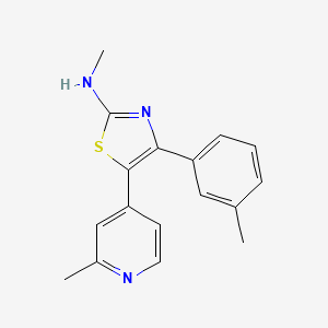molecular formula C17H17N3S B14247094 N-methyl-4-(3-methylphenyl)-5-(2-methylpyridin-4-yl)-1,3-thiazol-2-amine CAS No. 365428-55-3