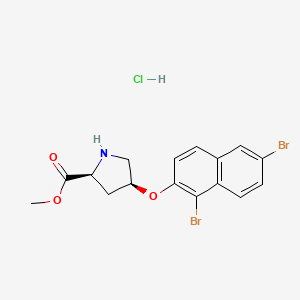 Methyl (2S,4S)-4-[(1,6-dibromo-2-naphthyl)oxy]-2-pyrrolidinecarboxylate hydrochloride