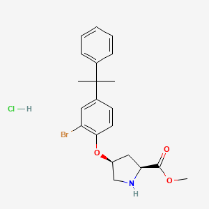 Methyl (2S,4S)-4-[2-bromo-4-(1-methyl-1-phenylethy l)phenoxy]-2-pyrrolidinecarboxylate hydrochloride
