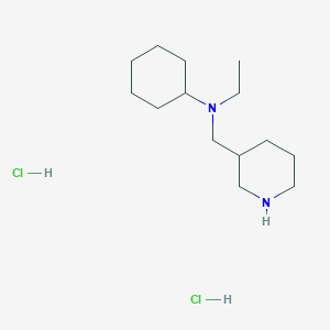 molecular formula C14H29ClN2 B1424721 N-ethyl-N-(piperidin-3-ylmethyl)cyclohexanamine dihydrochloride CAS No. 1220034-33-2