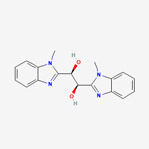 molecular formula C18H18N4O2 B14247224 (1R,2R)-1,2-Bis(1-methyl-1H-benzimidazol-2-yl)ethane-1,2-diol CAS No. 500304-08-5