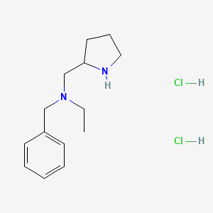 molecular formula C14H23ClN2 B1424727 N-Benzyl-N-(pyrrolidin-2-ylmethyl)ethanamine dihydrochloride CAS No. 1220036-07-6
