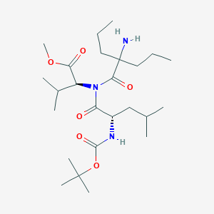 molecular formula C25H47N3O6 B142473 t-Butyloxycarbonyl-leucyl-dipropylglycyl-valine methyl ester CAS No. 154331-04-1