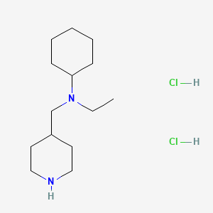 molecular formula C14H30Cl2N2 B1424731 N-ethyl-N-(piperidin-4-ylmethyl)cyclohexanamine dihydrochloride CAS No. 1220016-95-4