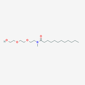 molecular formula C19H39NO4 B14247353 N-{2-[2-(2-Hydroxyethoxy)ethoxy]ethyl}-N-methyldodecanamide CAS No. 393517-87-8