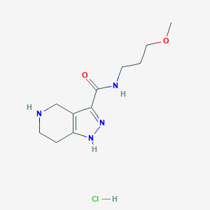 molecular formula C11H19ClN4O2 B1424749 N-(3-Methoxypropyl)-4,5,6,7-tetrahydro-1H-pyrazolo[4,3-c]pyridine-3-carboxamide hydrochloride CAS No. 1220035-57-3