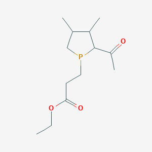 molecular formula C13H23O3P B14247543 Ethyl 3-(2-acetyl-3,4-dimethylphospholan-1-yl)propanoate CAS No. 404017-64-7