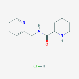 molecular formula C12H18ClN3O B1424756 N-(2-Pyridinylmethyl)-2-piperidinecarboxamide hydrochloride CAS No. 1236265-65-8