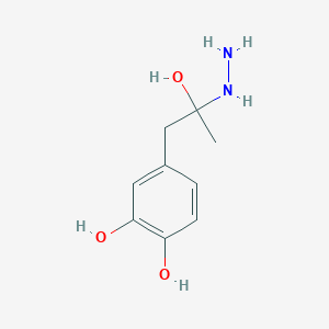 molecular formula C9H14N2O3 B14247570 4-(2-Hydrazinyl-2-hydroxypropyl)benzene-1,2-diol CAS No. 350603-35-9